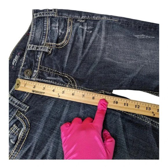 Silver Suki Womens Size W29/L32 Mid Straight Leg Stretchy Jeans Dark Wash - Picture 13 of 15
